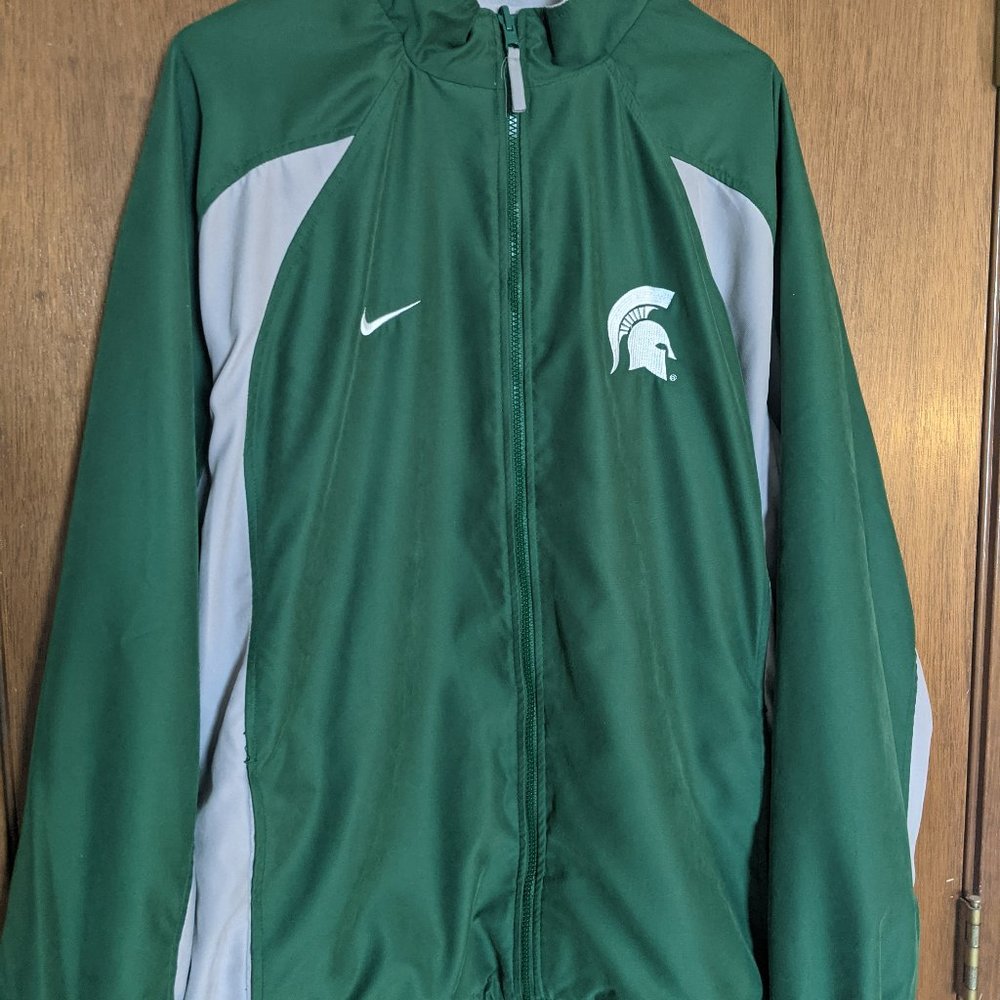NIKE - MICHIGAN STATE SPARTANS - REVERSIBLE FULL-ZIPPERED JACKET/COAT
